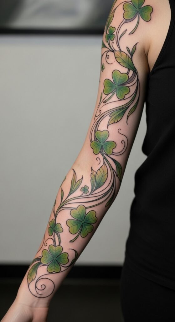 Flowing Classic Green Shamrock Sleeve