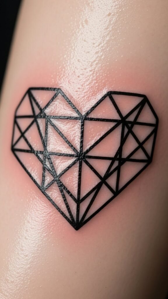 Geometric Heart Tattoo