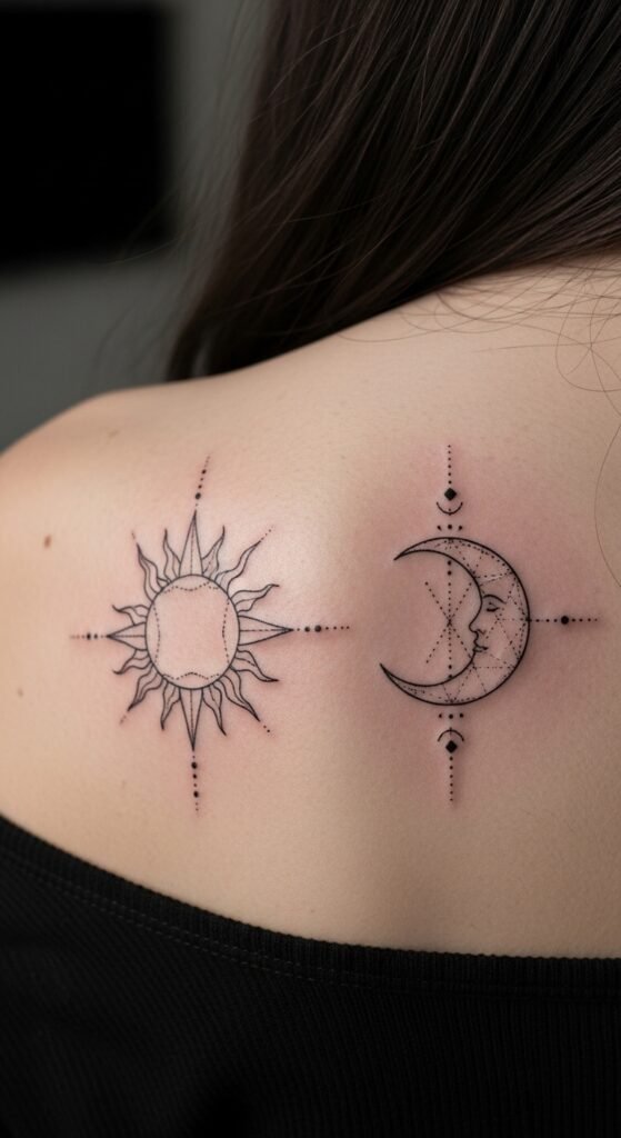 Geometric Sun and Moon