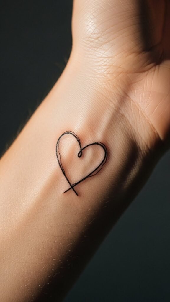 Handwritten Style Cupid Heart