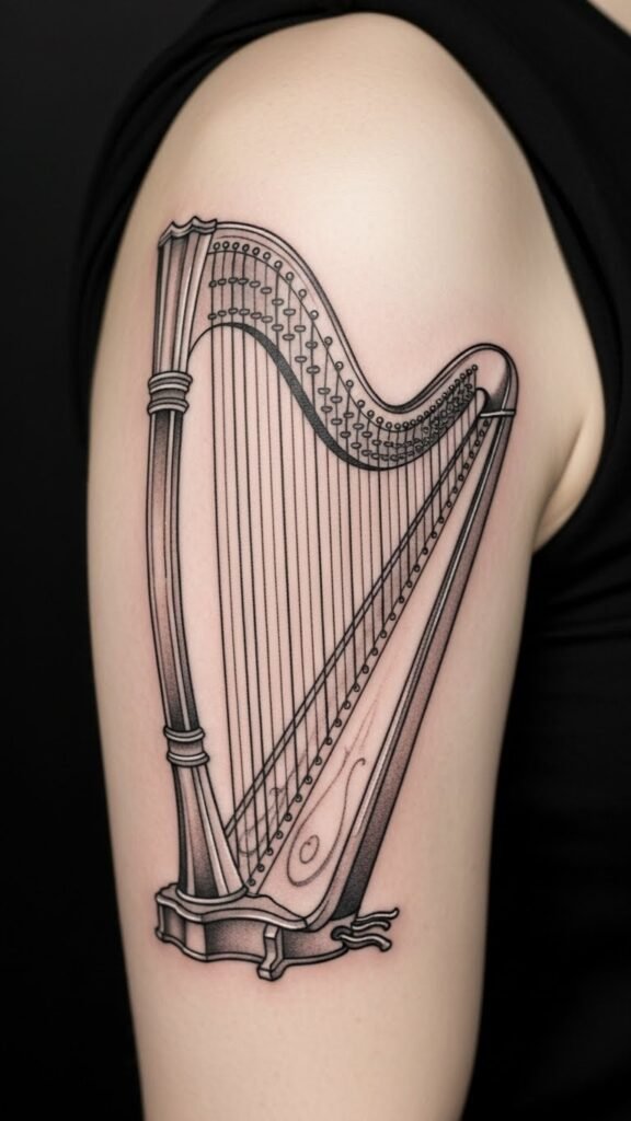 Harp With Banner-Free Base
