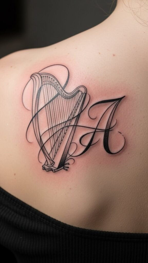 Harp With Personal Initial Shapes