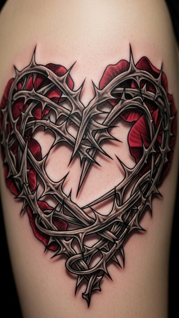 Heart Made from Rose Thorns