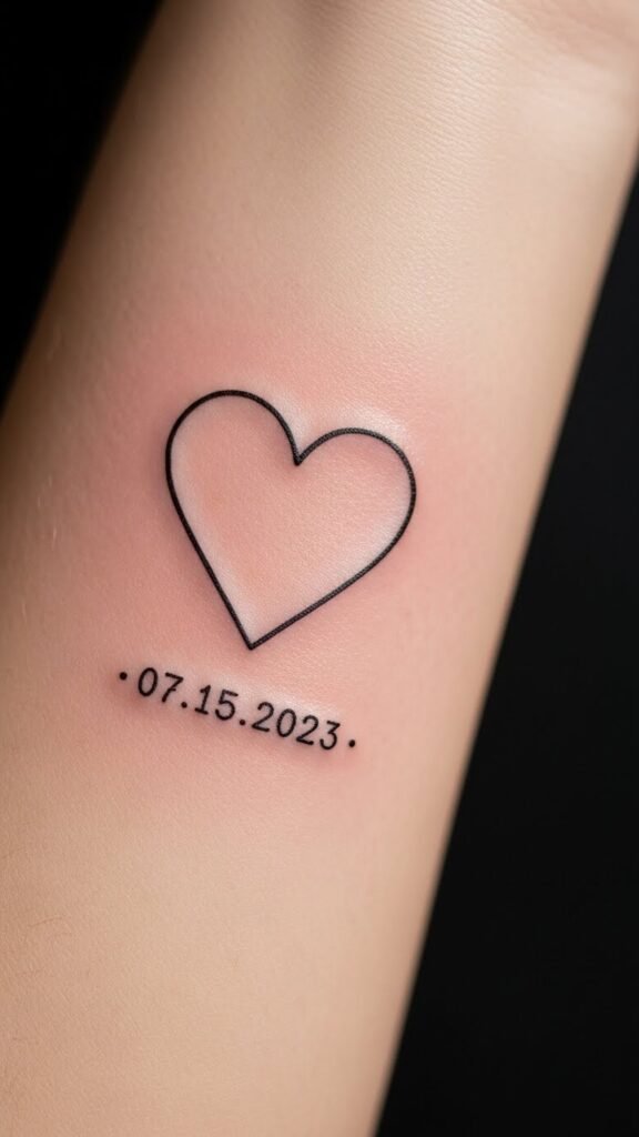 Heart with Date Tattoo