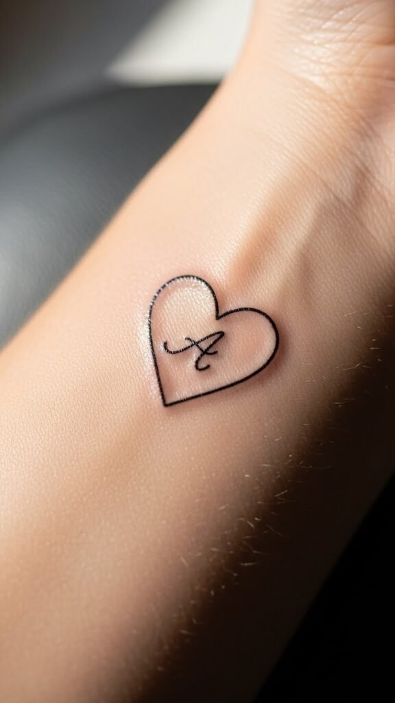 Heart with Initial Tattoo
