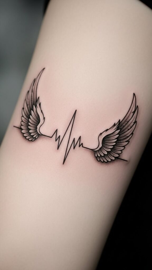 Heartbeat With Angel Wings