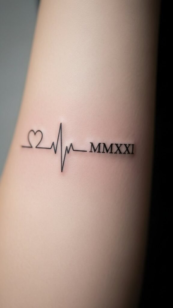 Heartbeat With Roman Numerals
