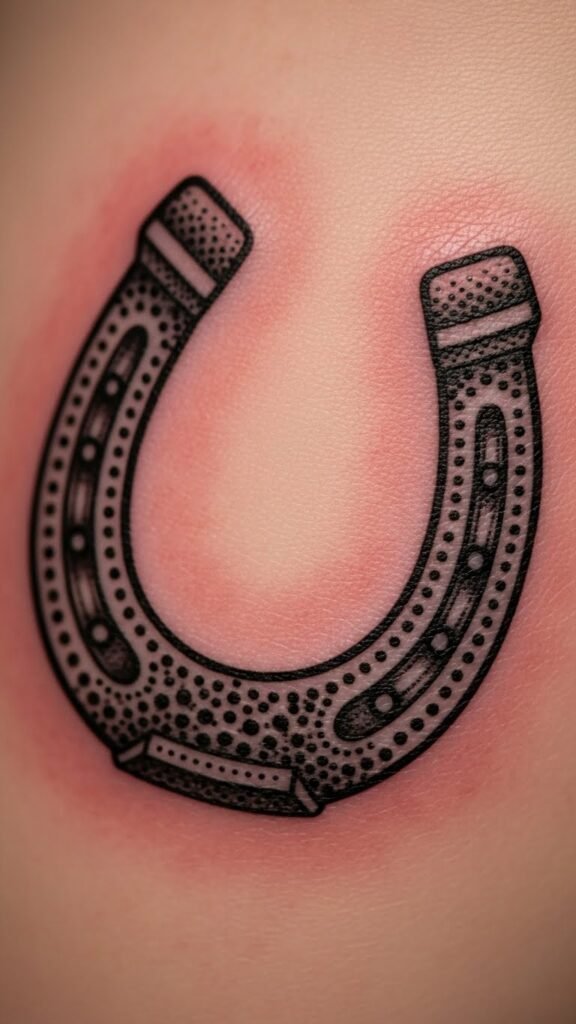 Horseshoe with Dotwork Accents