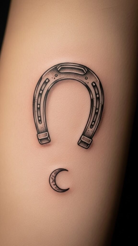 Horseshoe with Moon Accent