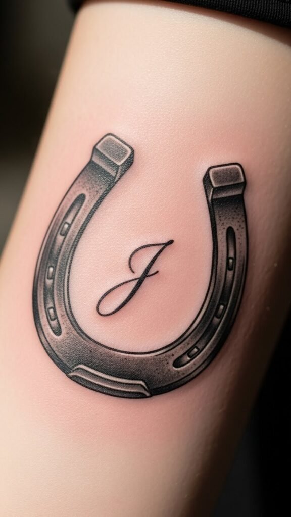 Horseshoe with Name Initial