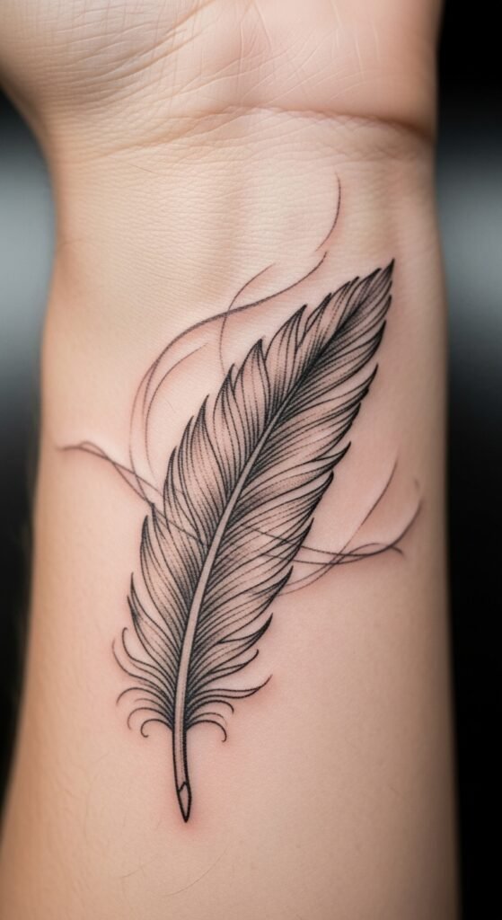 How to Draw Tiny Feather Tattoos