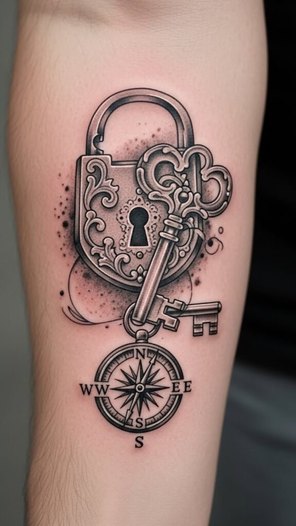 Lock and Key with Compass