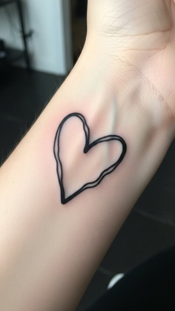 Freehand Heart Tattoo