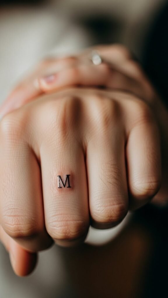 Initial on Side of Finger