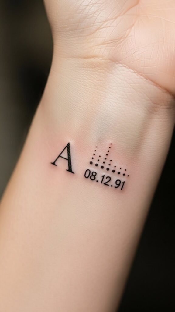 Initial with Birthdate Dots