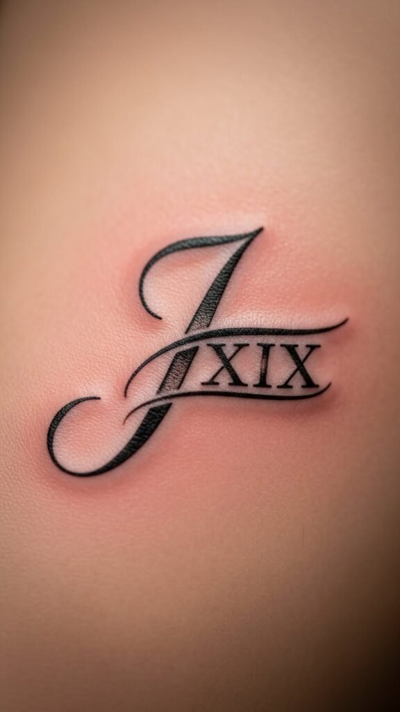 Initial with Roman Numeral Accent
