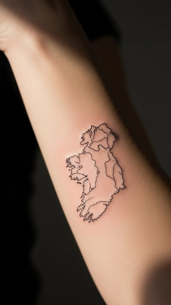 Irish Coastline Line Art