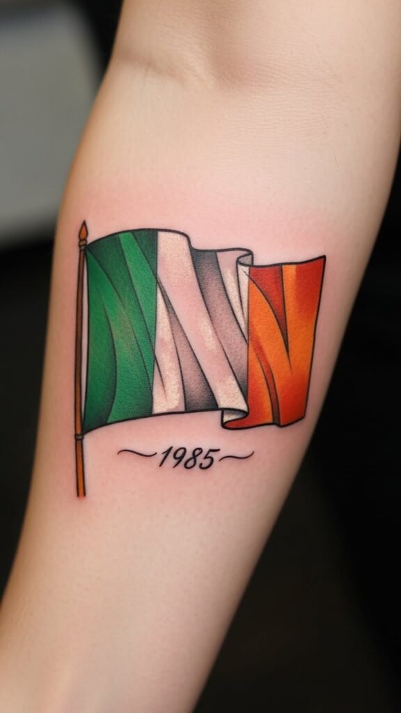 Irish Flag with Birth Year