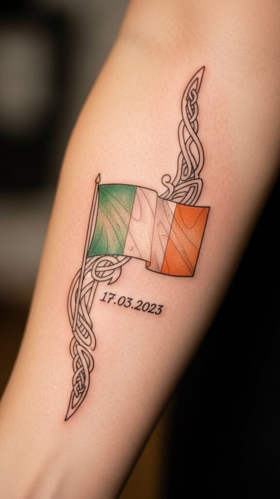 Irish Flag with Date Script