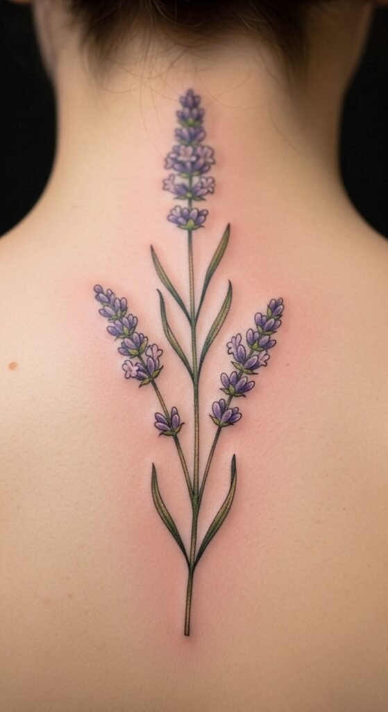 Lavender Branch Along the Spine
