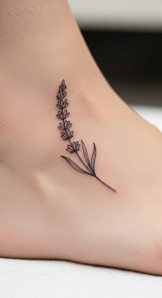 Lavender Sprig on the Side of the Foot