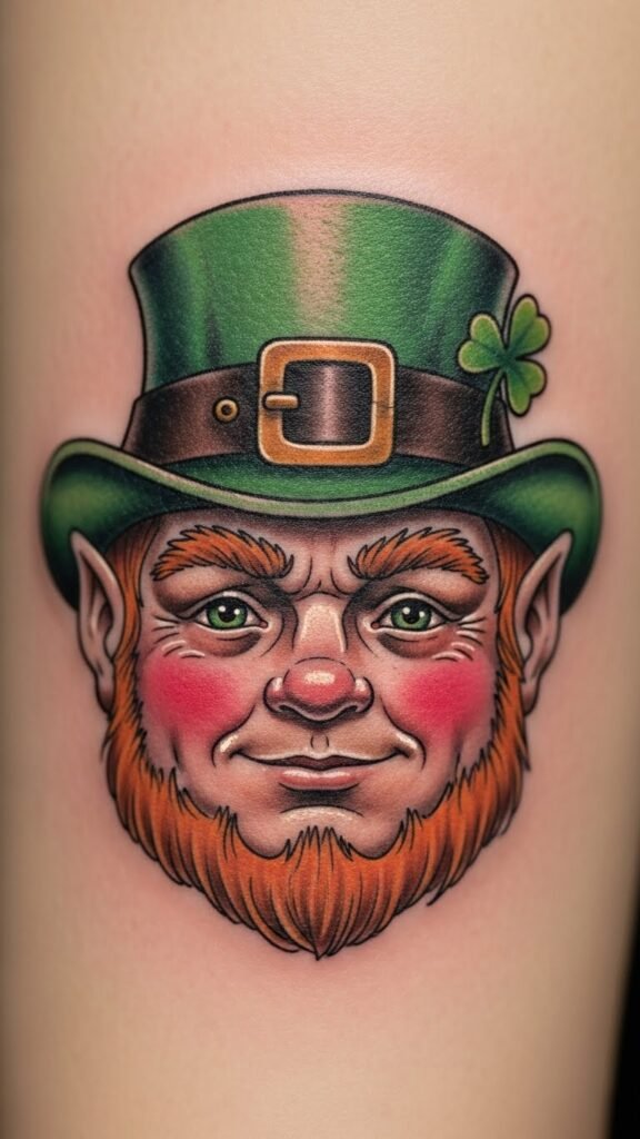 Leprechaun Face With Rosy Cheeks