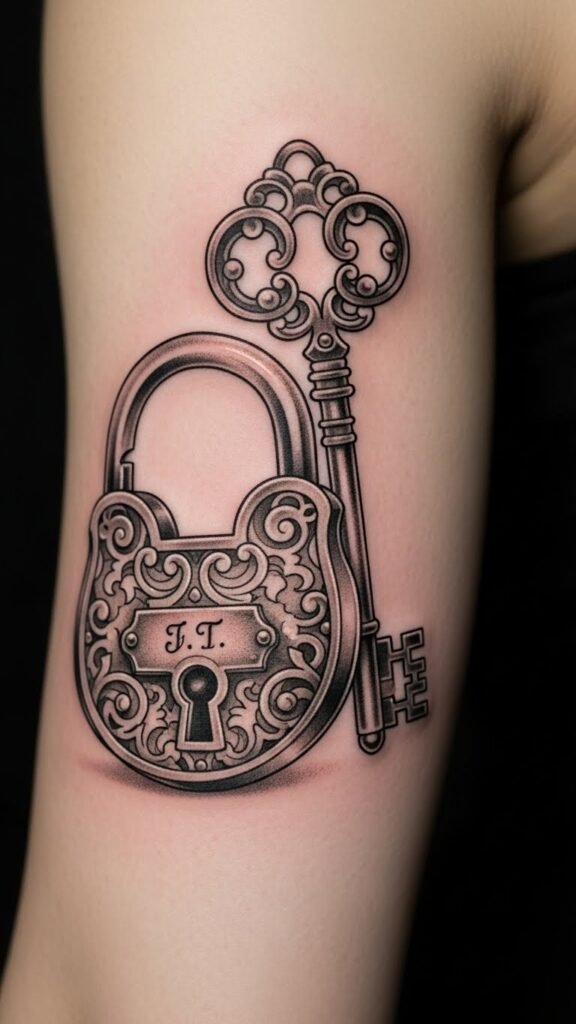 Lock and Key Initials