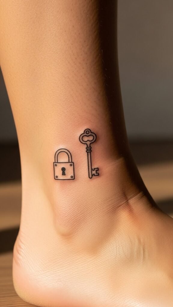 Lock and Key Outline Only