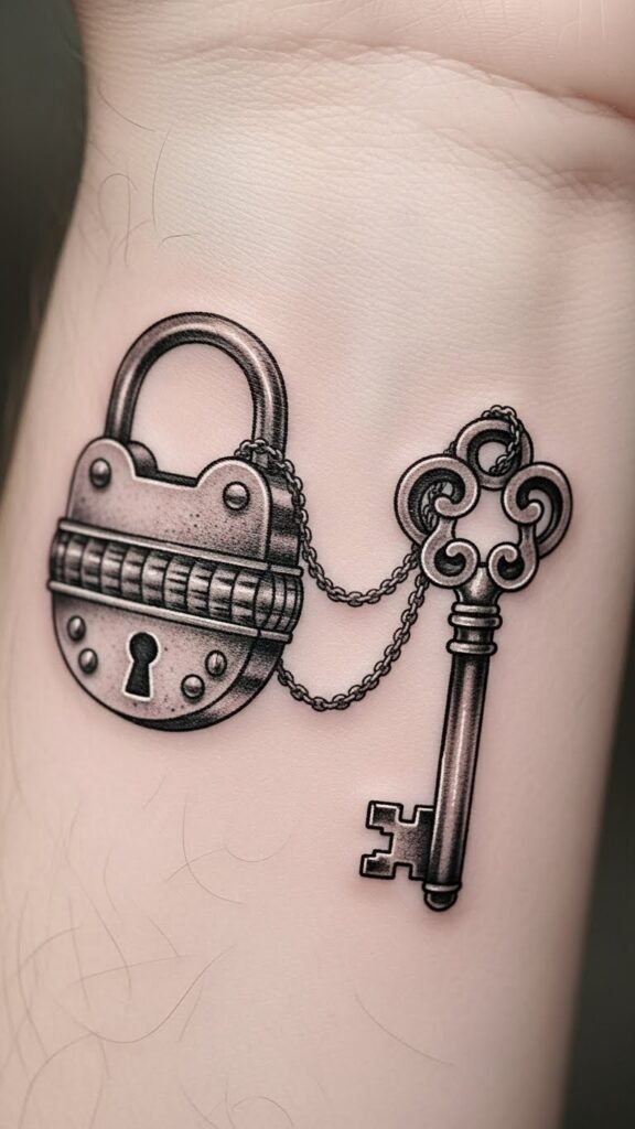 Lock and Key with Chain