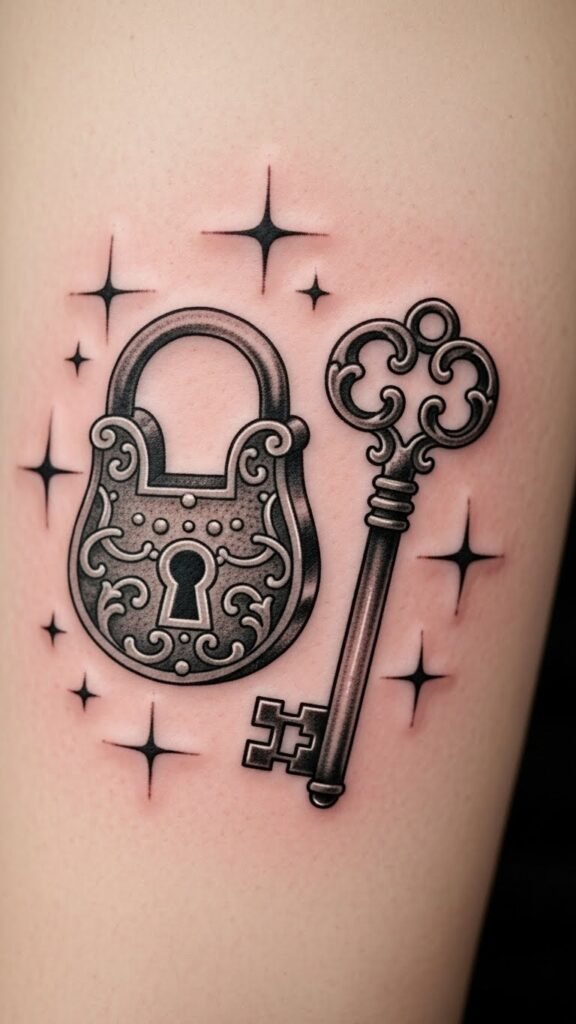 Lock and Key with Stars