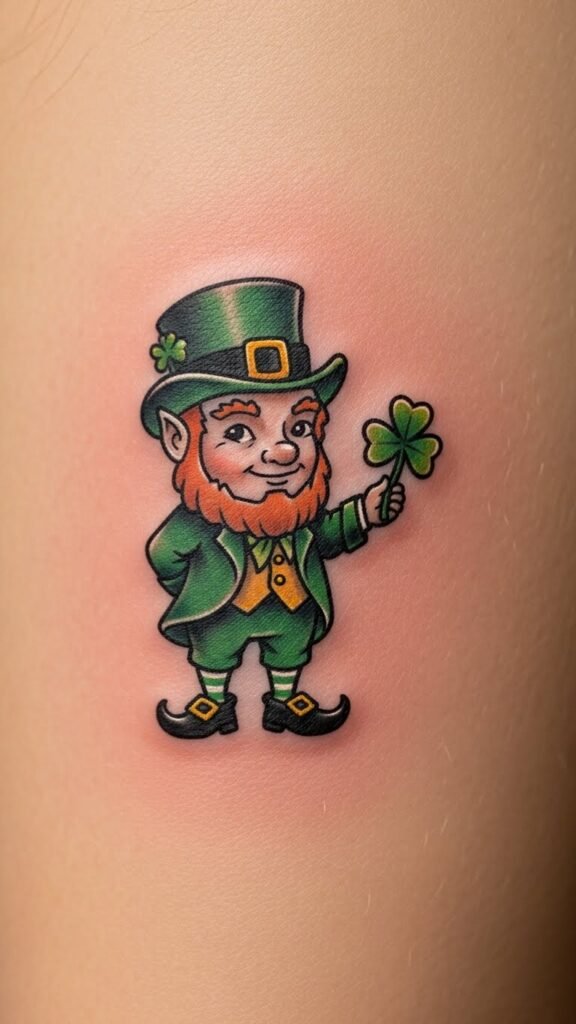 Lucky Leprechaun With Tiny Shamrock
