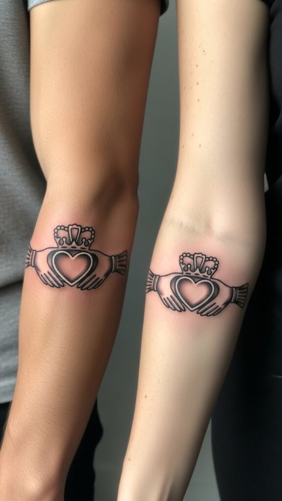 Matching Claddagh Pair Tattoos