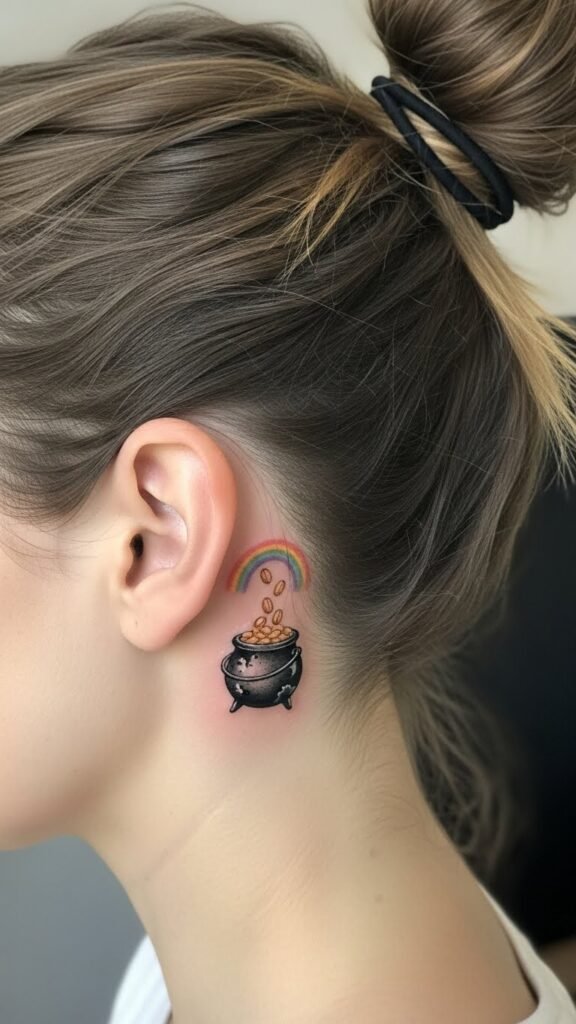 Micro Pot of Gold Behind Ear