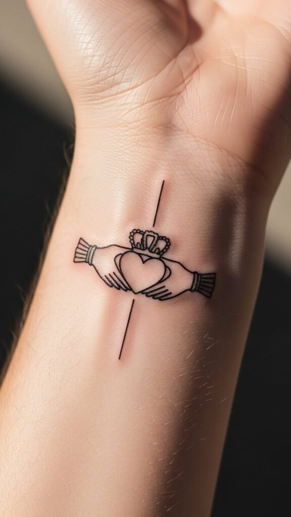 Minimal Line Claddagh