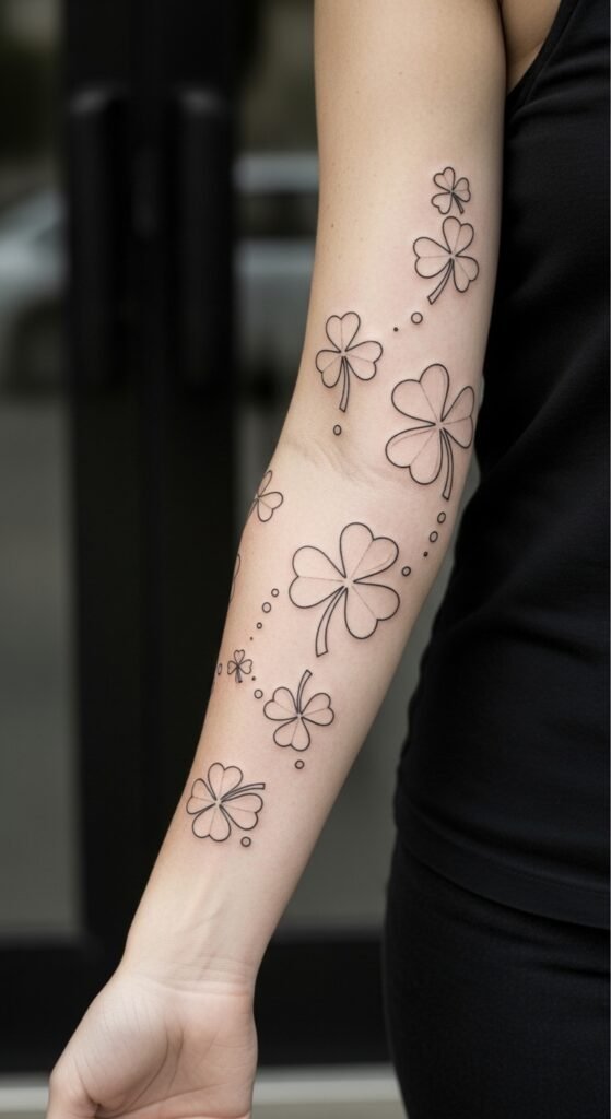 Minimal Outline Shamrock Sleeve