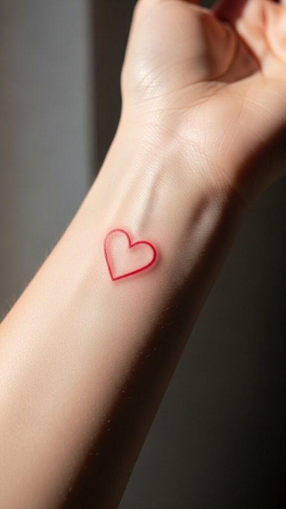Minimal Red Heart Outline