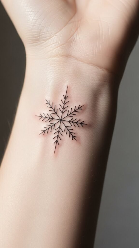 Minimal Single-Line Snowflake