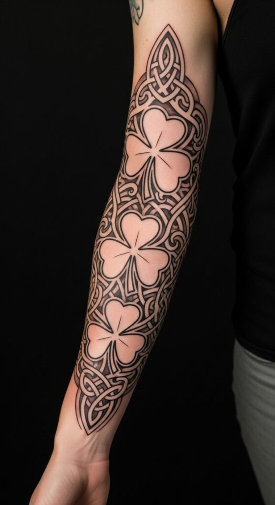 Negative Space Shamrock Sleeve