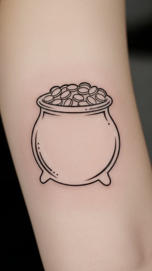 Outline-Only Pot Tattoo