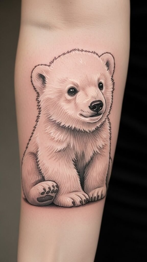 Polar Bear Cub Sitting