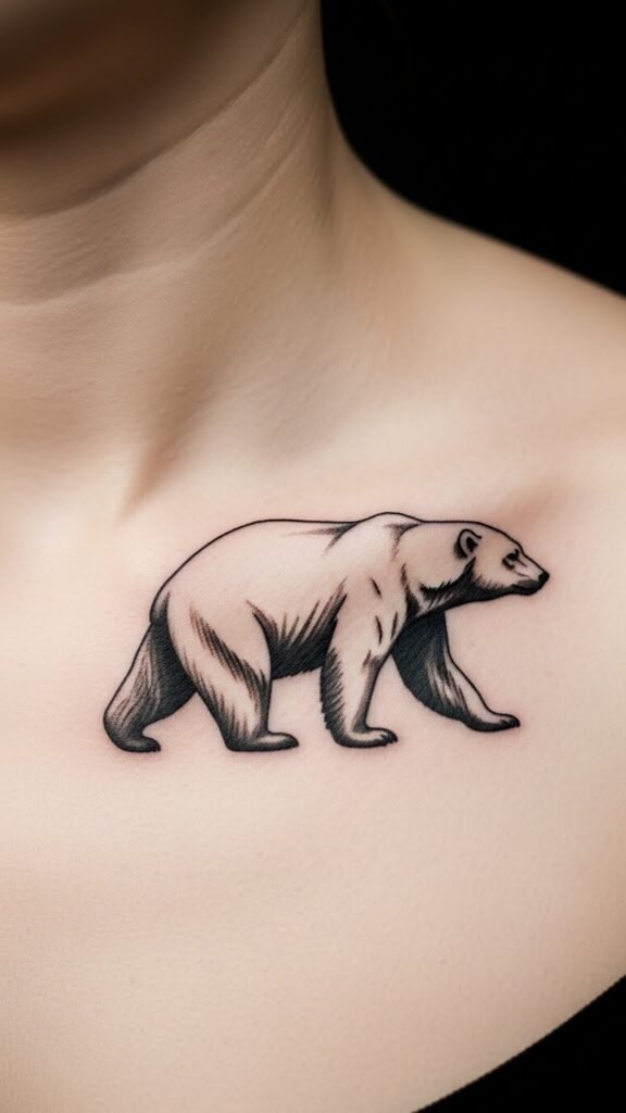 Polar Bear Walking Silhouette