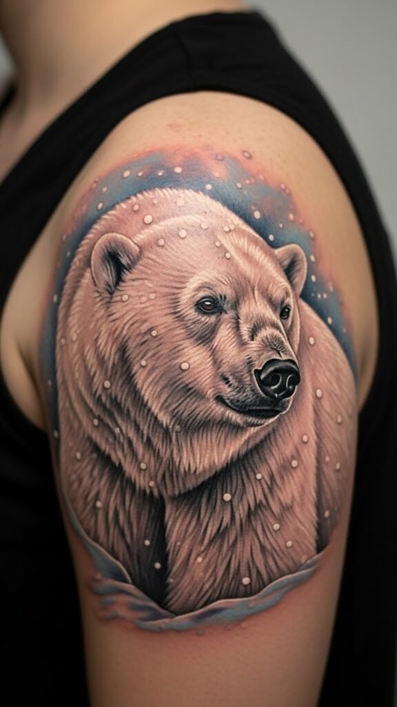 Polar Bear with Snow Dots