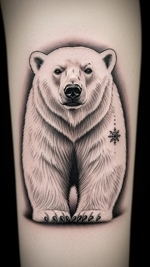 Polar Bear with Snowflake Accent