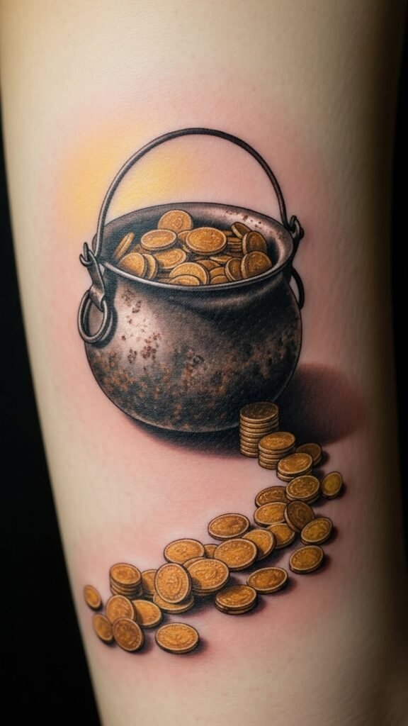 Pot of Gold With Coin Trail