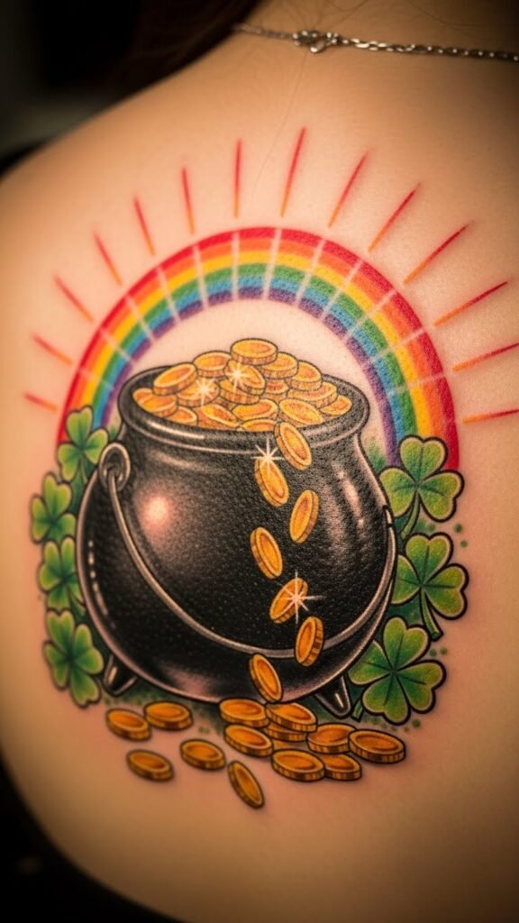 Pot of Gold With Sun Rays