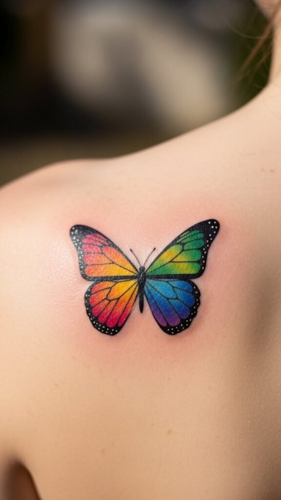 Rainbow Butterfly Accent