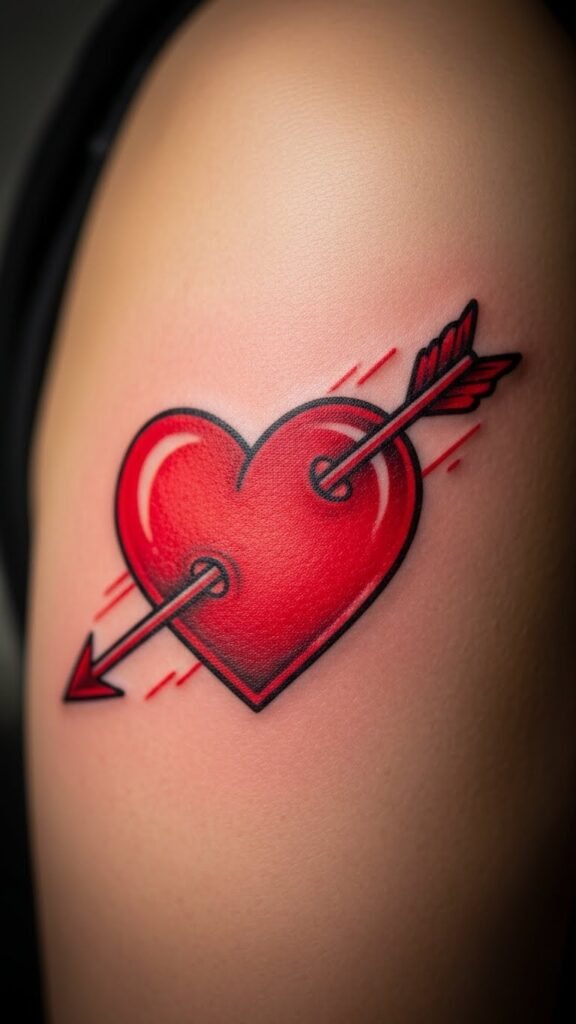 Red Arrow Through Heart