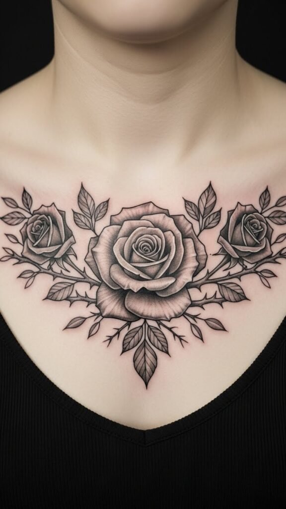 Rose Chest Tattoo