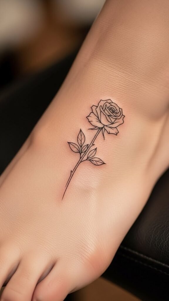 Rose Foot Tattoo