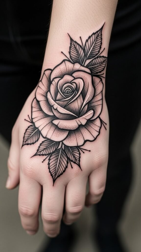 Rose Hand Tattoo